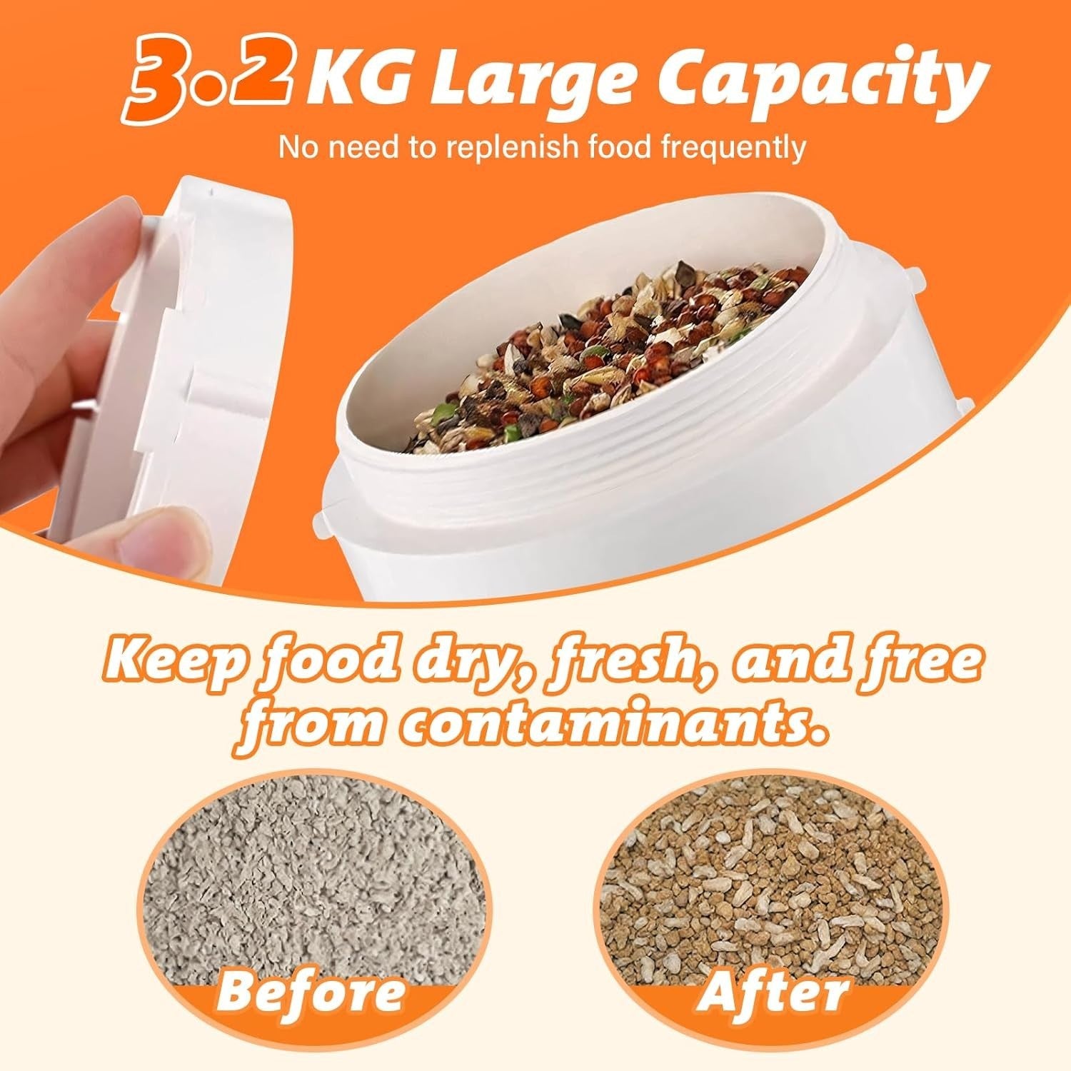 Automatic PVC Chicken Feeder No Waste Wall Mount Rat Proof