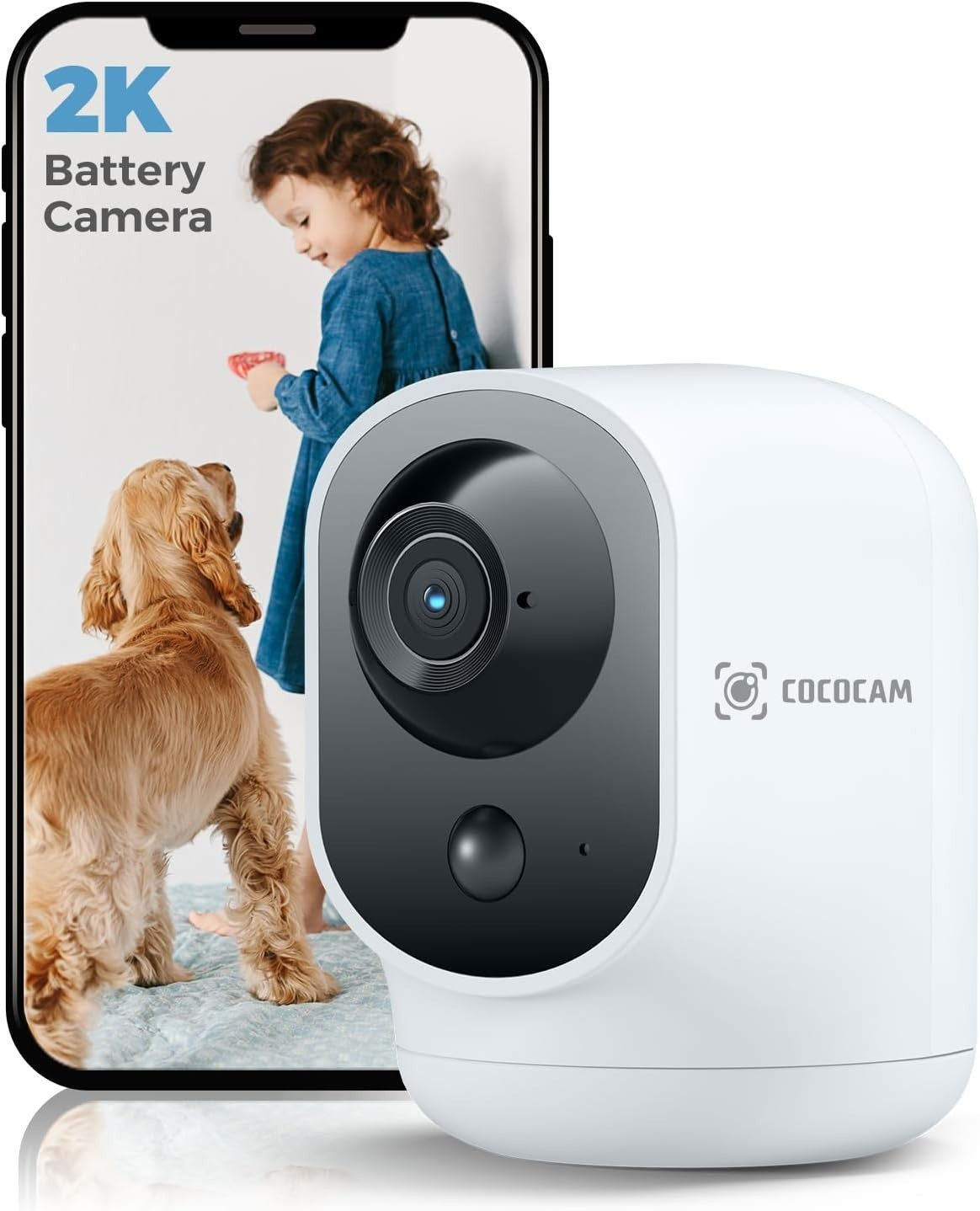 2K Indoor Security Camera Wireless PTZ Battery Baby Pet Monitor WiFi