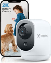 2K Indoor Security Camera Wireless PTZ Battery Baby Pet Monitor WiFi
