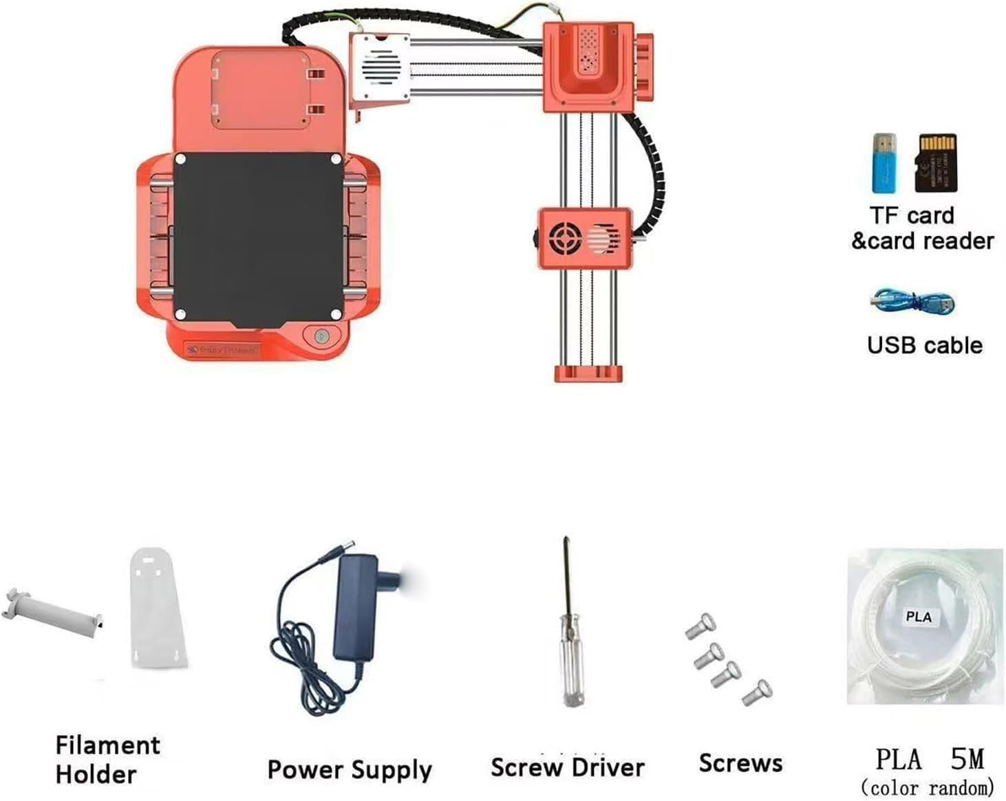 Mini 3D Printer One Click Print High Precision 100x100x100mm PLA