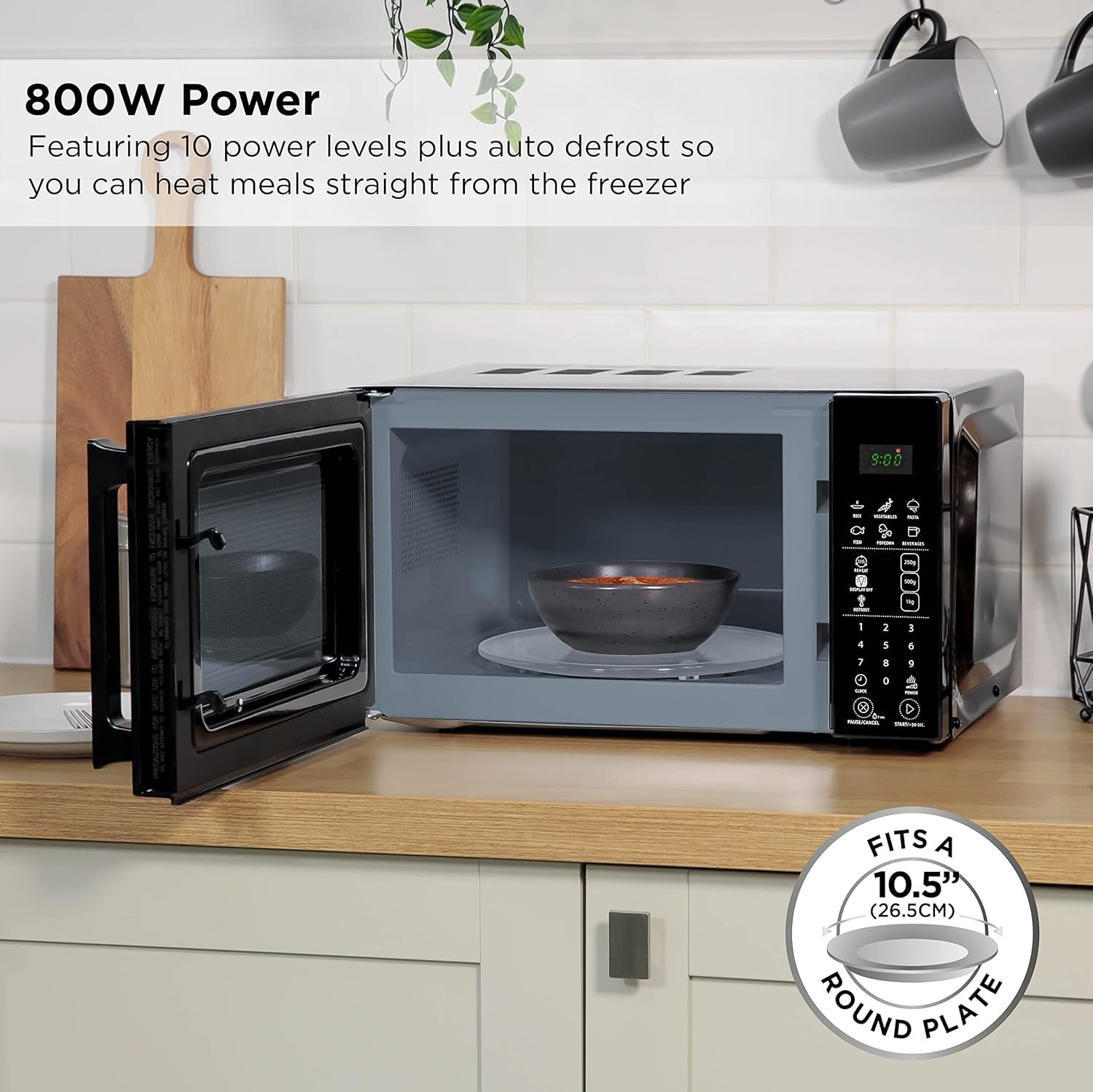20L Digital Microwave 800W Touch Control 10 Power Levels