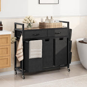 4-Compartment Laundry Sorter on Wheels with Shelf & 2 Drawers | 3 Removable Bags