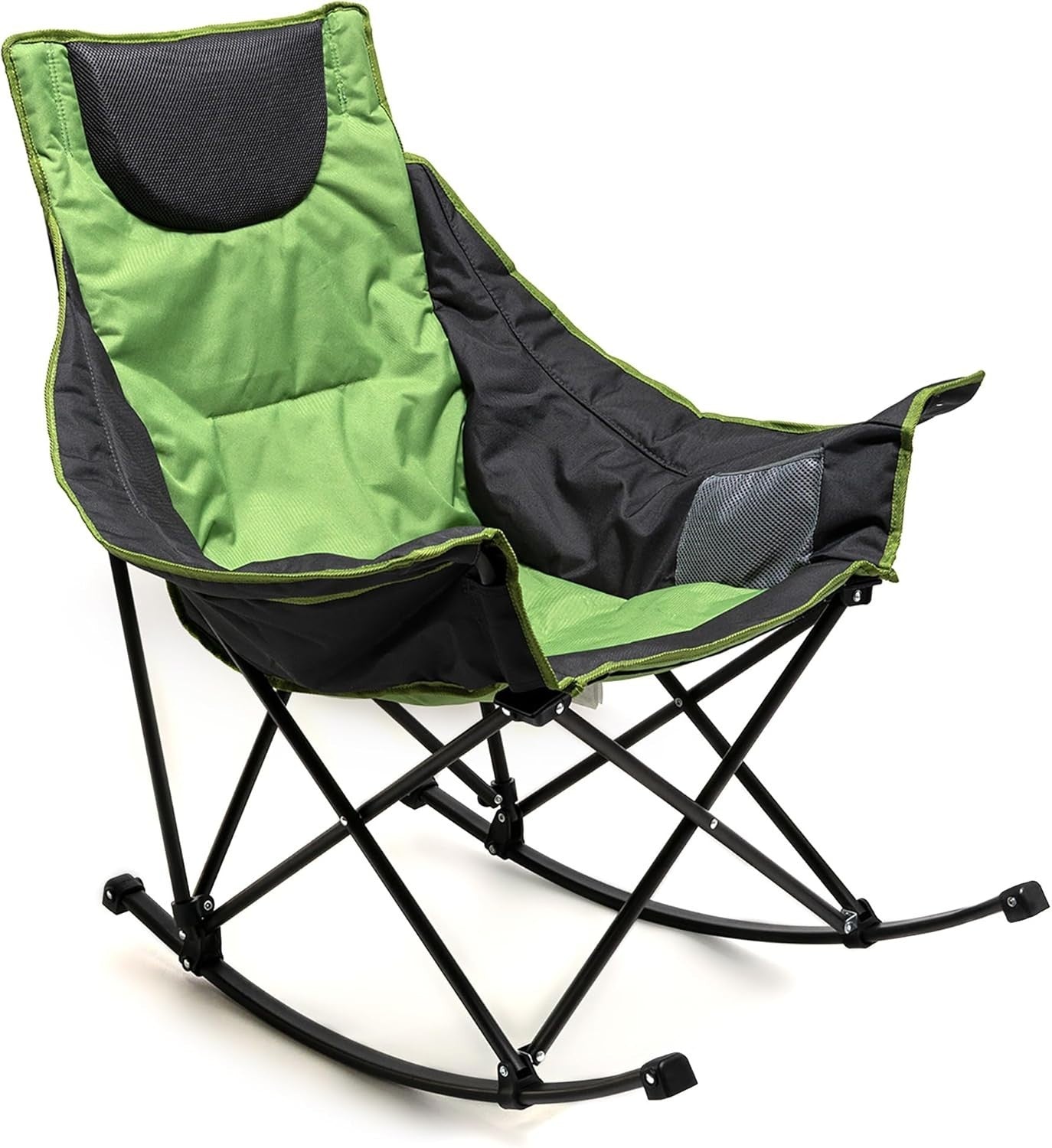Folding Camping Rocking Chair Recliner, Heavy Duty Outdoor Seat 107x96x59cm