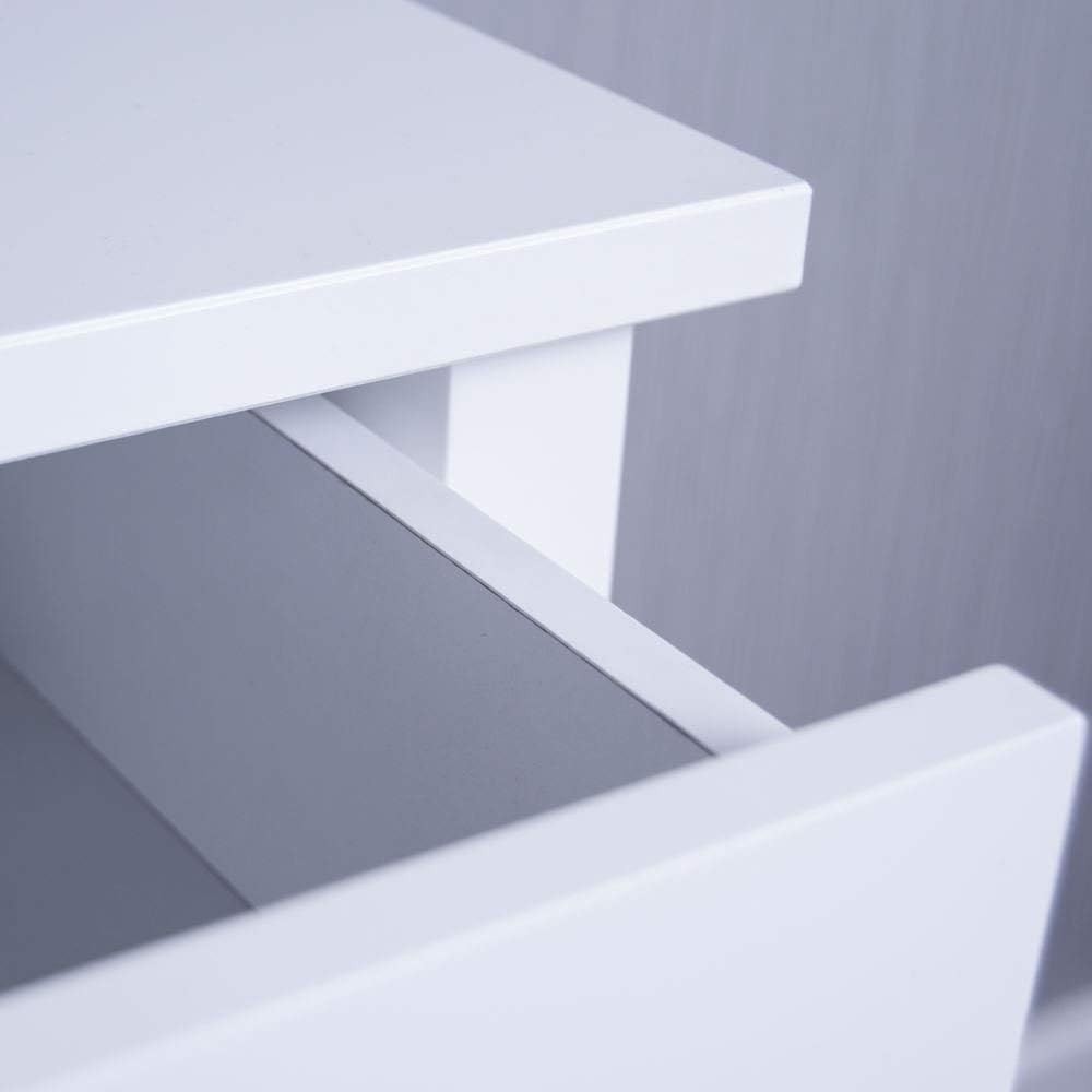 White Console Table with 2 Drawers & Undershelf – Sturdy Hallway Storage