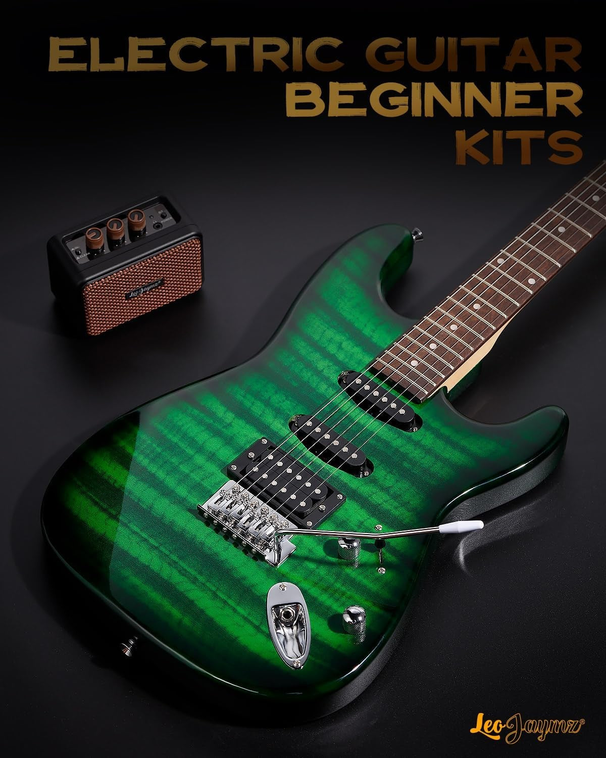 Full Size Electric Guitar Starter Kit 39" w Amp Tuner Bag