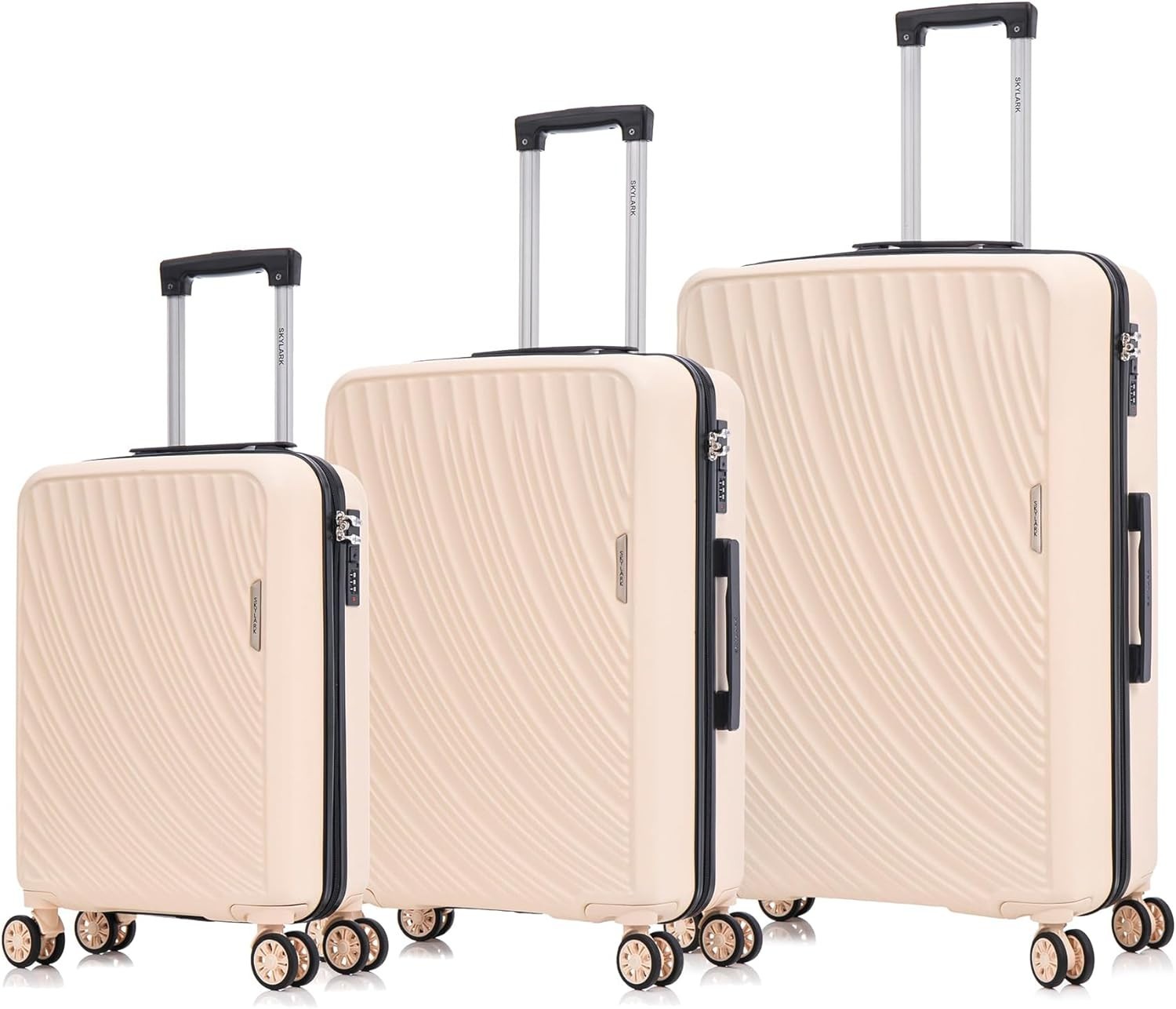 Medium ABS Check In Suitcase 24 Inch Lightweight Hard Shell 4 Spinner