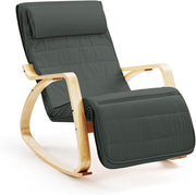 Silent Rocking Nursery Chair with Footrest | Bentwood Frame | Cushioned Comfort