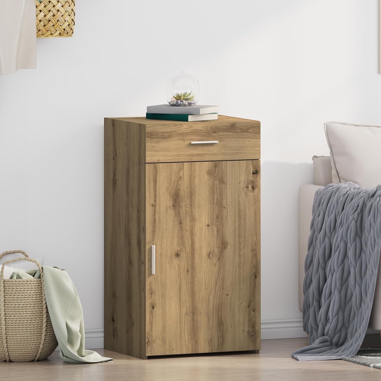 Solid Oak Buffet Cabinet with Drawer – Durable Dining & Living Storage