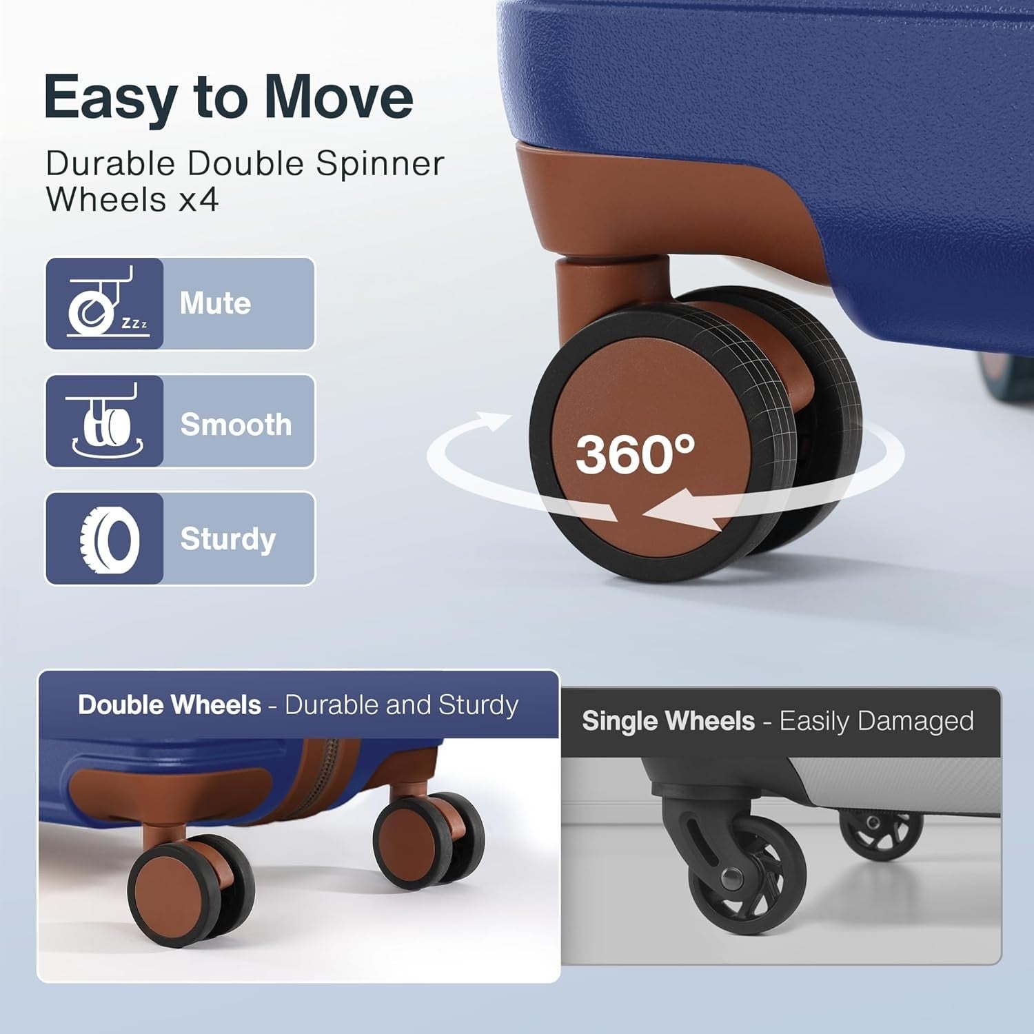 28 Inch Expandable PC Suitcase Large Lightweight Spinner Wheels TSA Lock