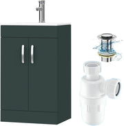 600mm Green Under Sink Bathroom Vanity Unit with Basin Cupboard Storage Cabinet