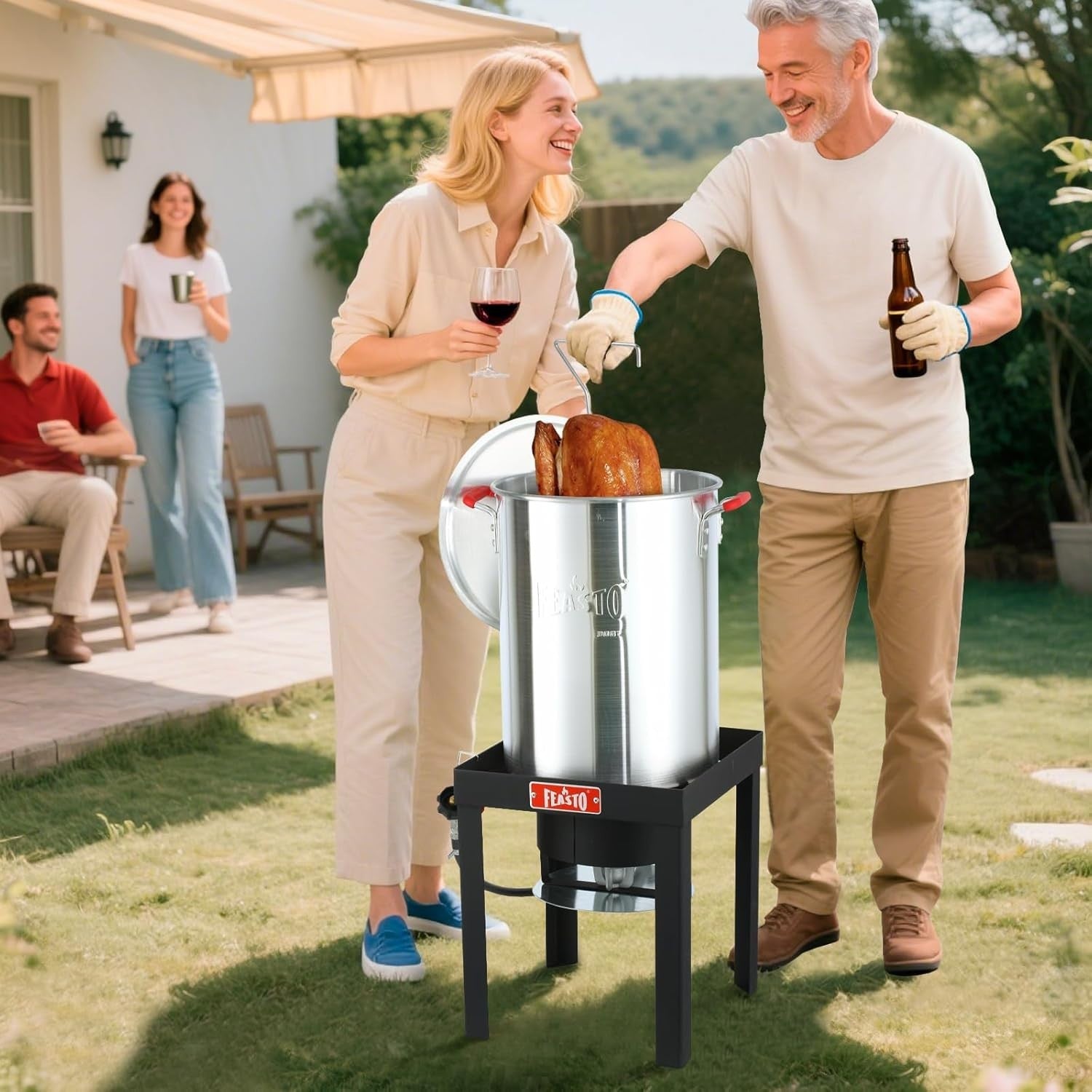 30QT Outdoor Turkey Fryer Propane 50,000BTU Seafood Boiler Kit