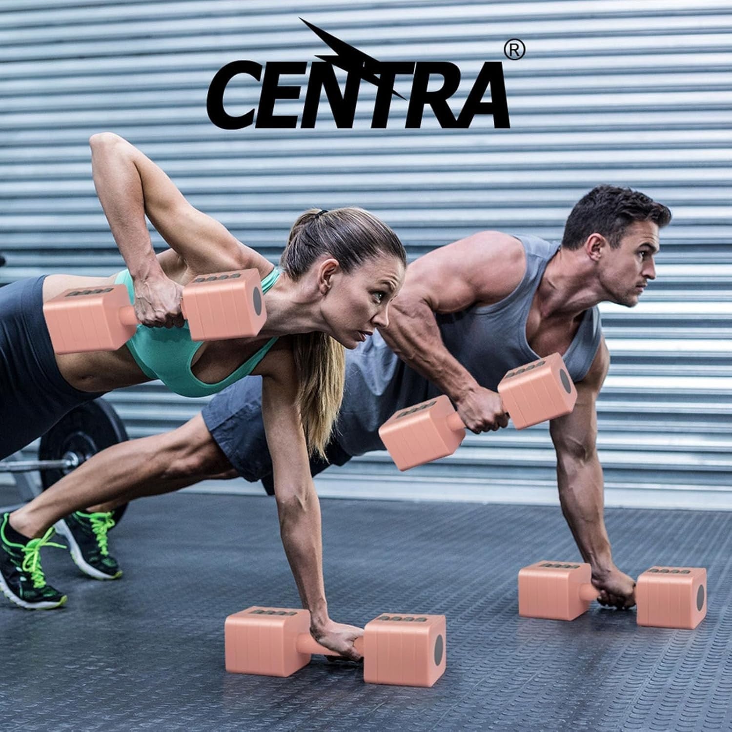 10kg Square Adjustable Dumbbells Pair Fast Change Non Slip Home Workout