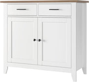 White Sideboard Cabinet 2 Door 2 Drawer Freestanding Storage Unit 91cm