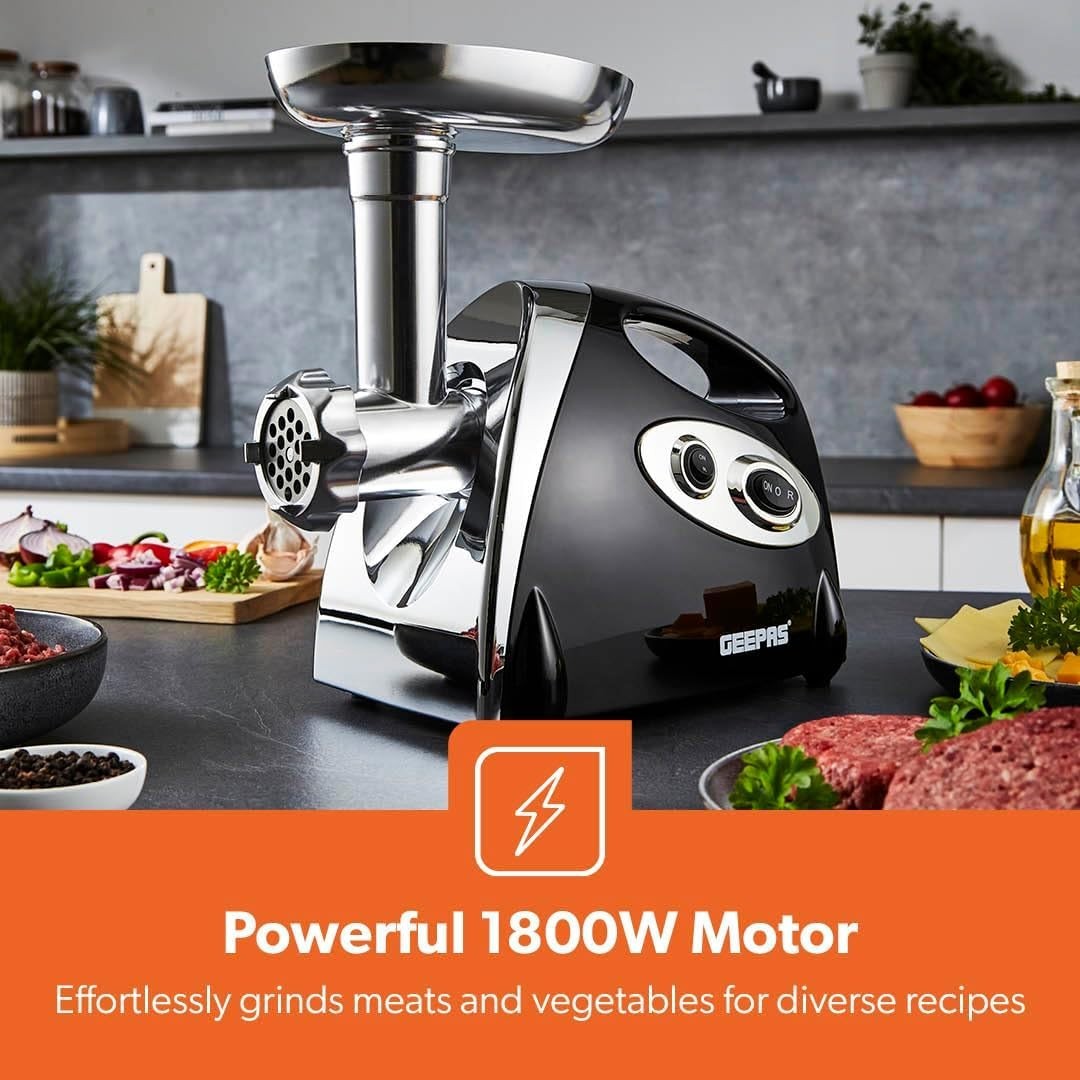 Heavy Duty Meat Mincing Machine 1800W Sausage Stuffer Reverse Function