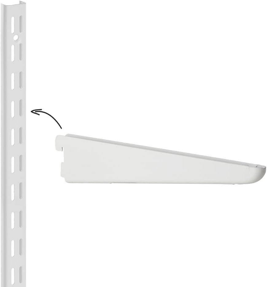2-Tier Adjustable Bracket Wall Shelf Steel & MDF 90x32x43cm White