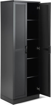 Tall Storage Cabinet w/ Adjustable Shelves, 2 Doors, Freestanding Cupboard