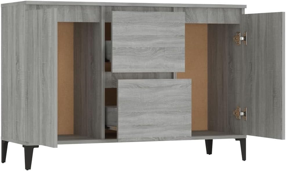 Grey Sonoma Sideboard Cabinet with Drawers – Modern Storage for Living Room