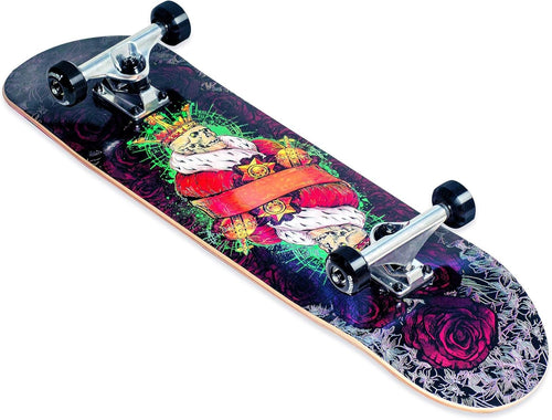 King Skateboard 79x20cm Maple Deck ABEC 7 PU Wheels Youth & Adults
