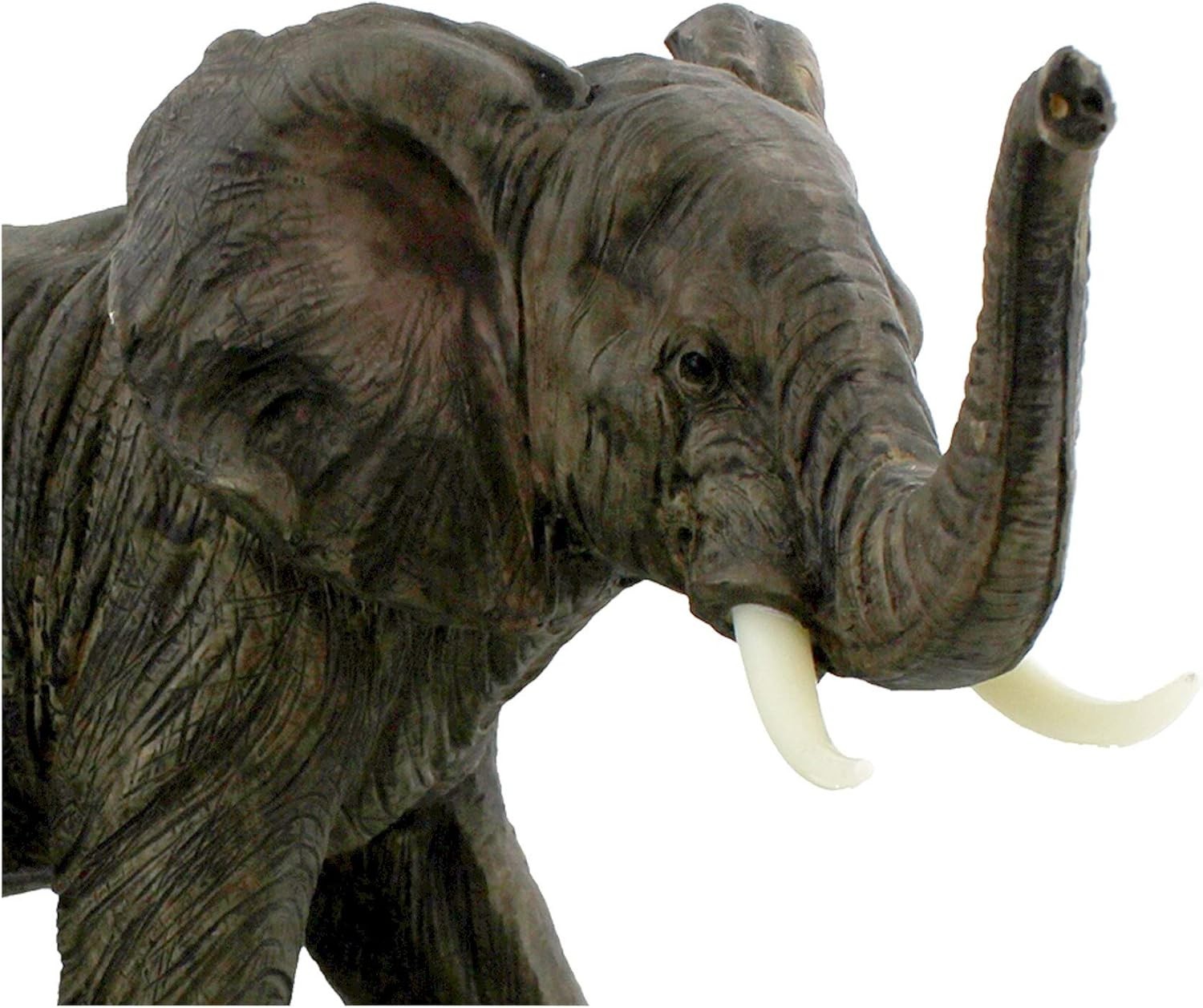 Mother & Baby Elephant Ornament Hand-Painted Resin Figurine Wildlife Home Decor