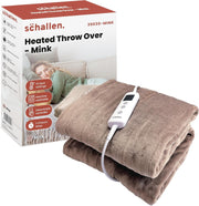 Mink Beige Electric Heated Throw Blanket 120x160cm Soft Fleece Timer