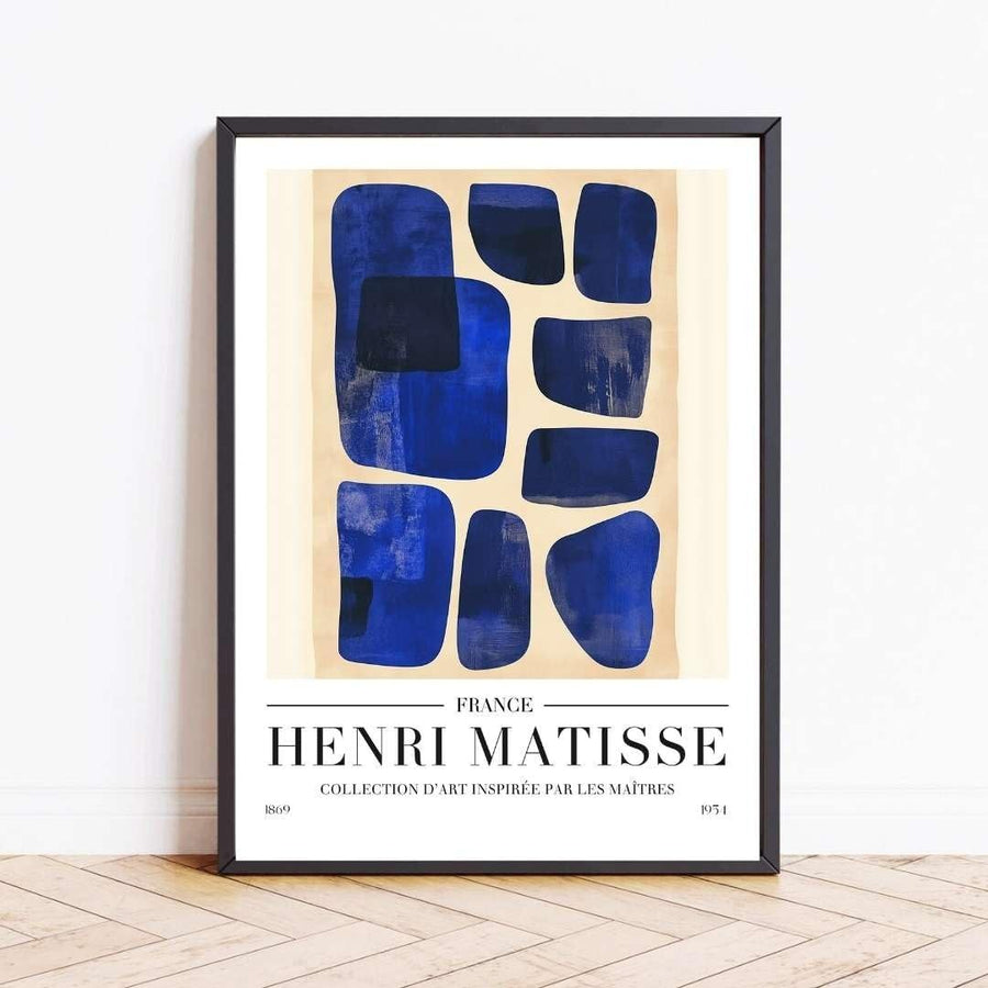 Henri Matisse Wall Art Print – Abstract Blue Framed Poster A4 Modern