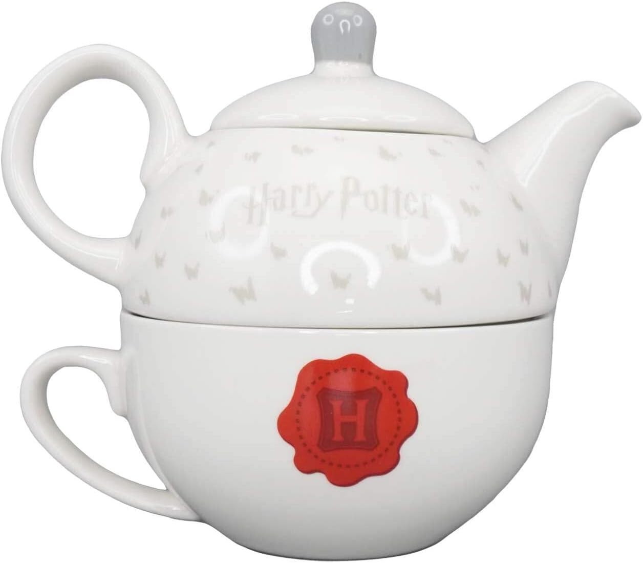 Tea for One Teapot & Cup Set Owl Design Stoneware Tea Service Gift