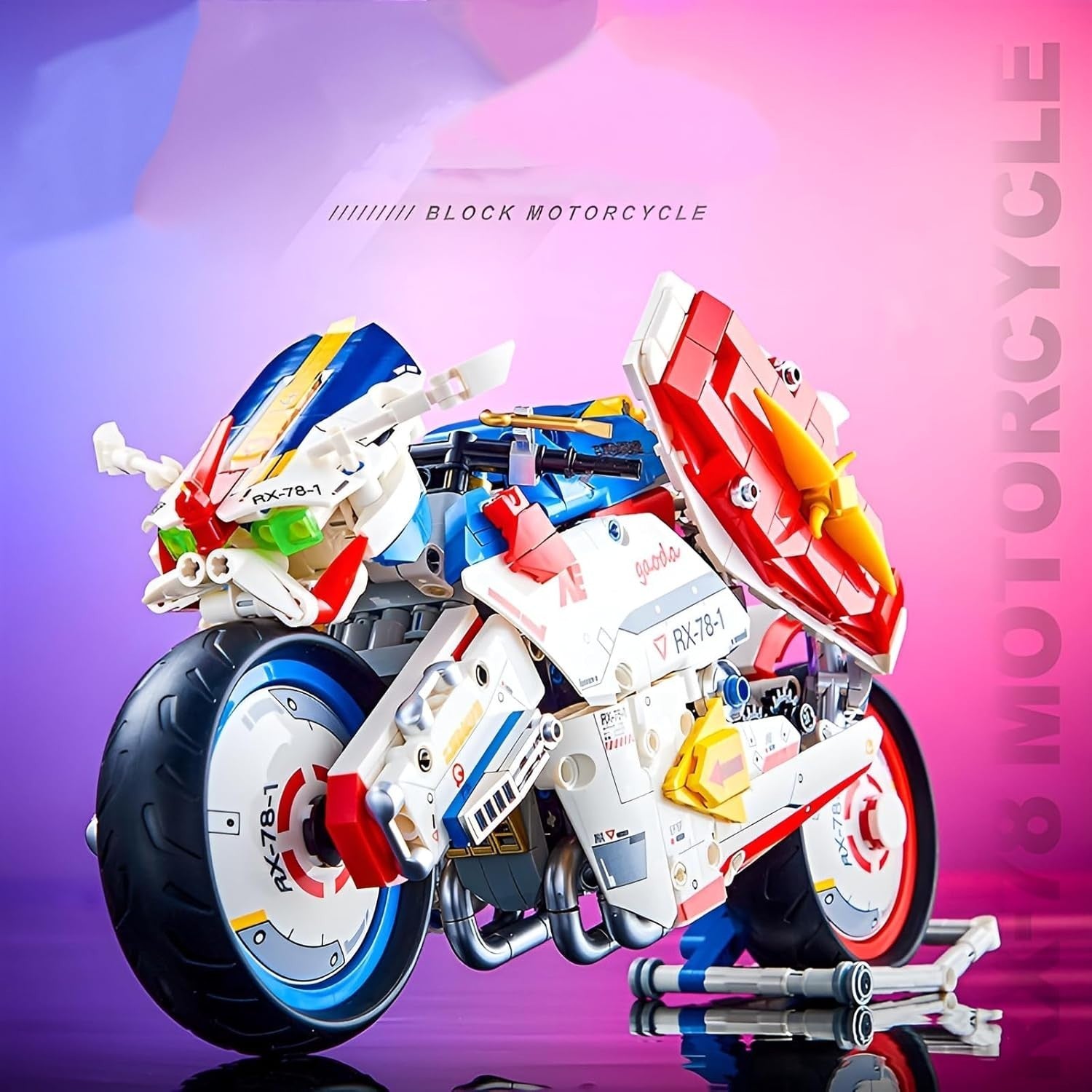 Motorbike Building Kit 1055pcs – STEM Display Model, Gift for Teens & Adults