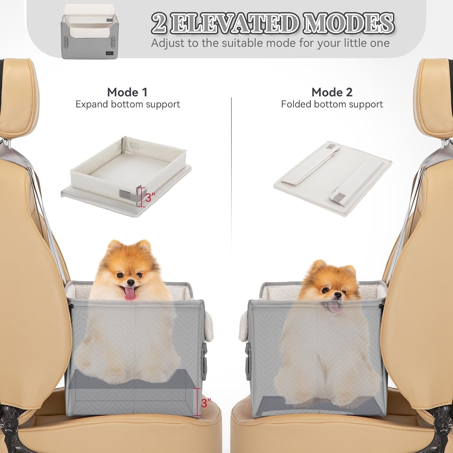 Small Dog Booster Car Seat Waterproof PU Leather Travel Bed 12kg