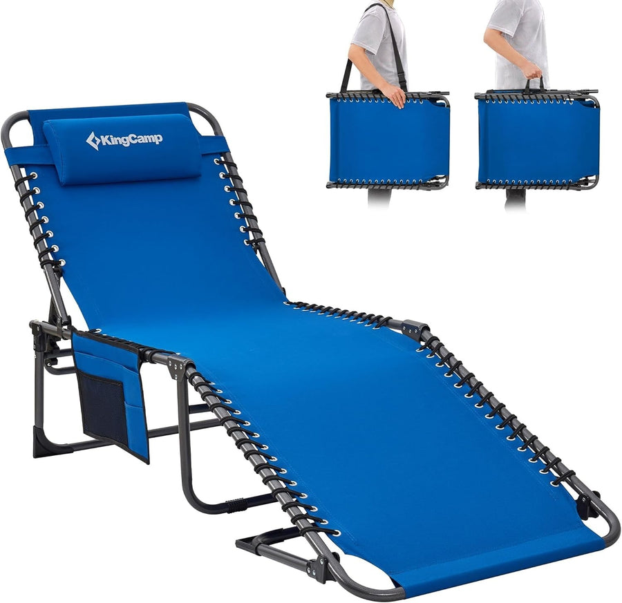 Reclining Folding Sun Lounger 5-Position Chair Garden Patio Spa Bed