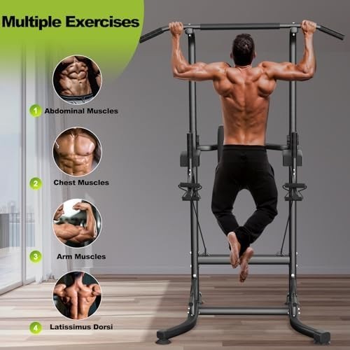Adjustable Power Tower Pull Up Dip Station Push Up Home Gym Rack