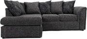 L Shaped Corner Sofa 4 Seater Plush Velvet Scatterback Comfy Lounge Left Hand