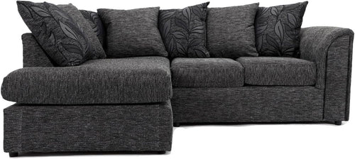 L Shaped Corner Sofa 4 Seater Plush Velvet Scatterback Comfy Lounge Left Hand