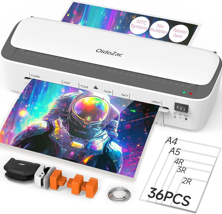 A4 Laminator 11-in-1 All-in-One Kit Hot Cold Fast Anti Jam + 36 Sheets