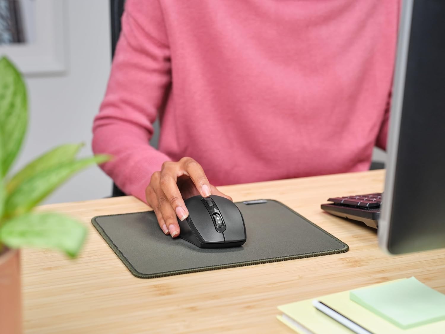 Wireless Mouse 6 Button Adjustable DPI 10m Range USB Black