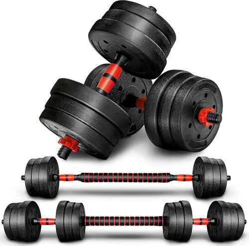 20kg Adjustable Dumbbell Barbell Set 2-in-1 Spinlock Home Gym Weights