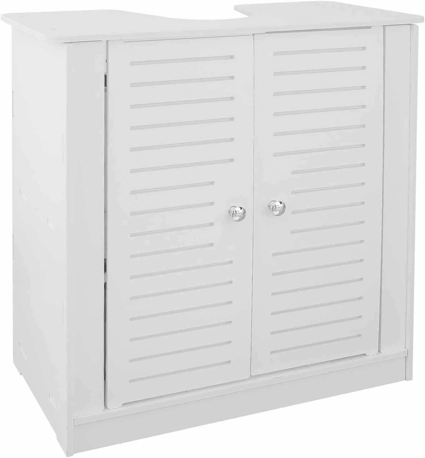 White Bathroom Sink Cabinet with 2 Doors Under Sink Storage Unit 30x52x51cm