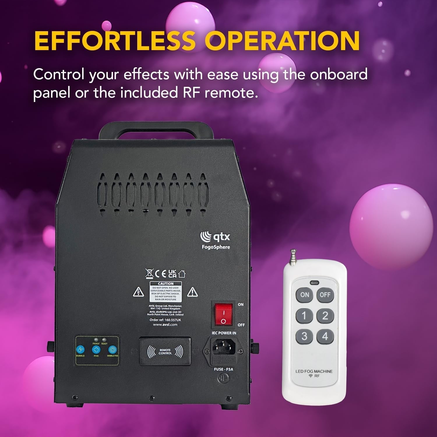 700W Bubble Fog Machine with Remote Portable Party Smoke Maker