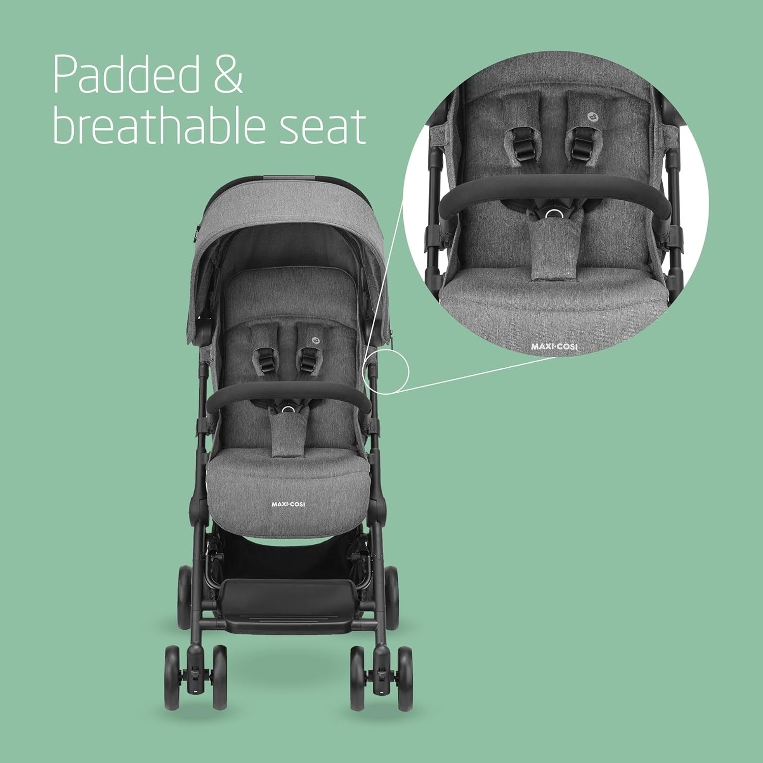 Lightweight Compact Stroller Auto Fold Lie-Flat Pushchair 0-22kg Select Grey