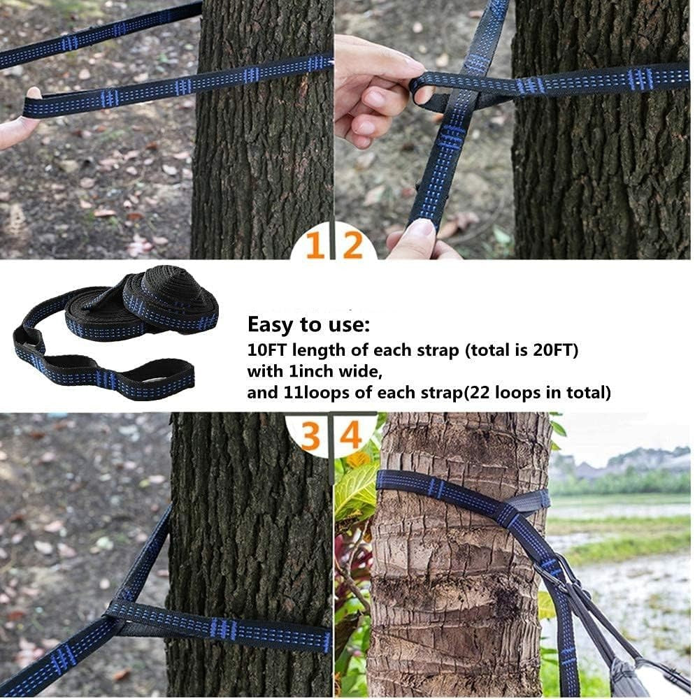 Camping Hammock with Rainfly Mosquito Net Waterproof Portable Outdoor Sleeping B
