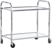 2 Tier Stainless Steel Catering Trolley w/ Locking Wheels
