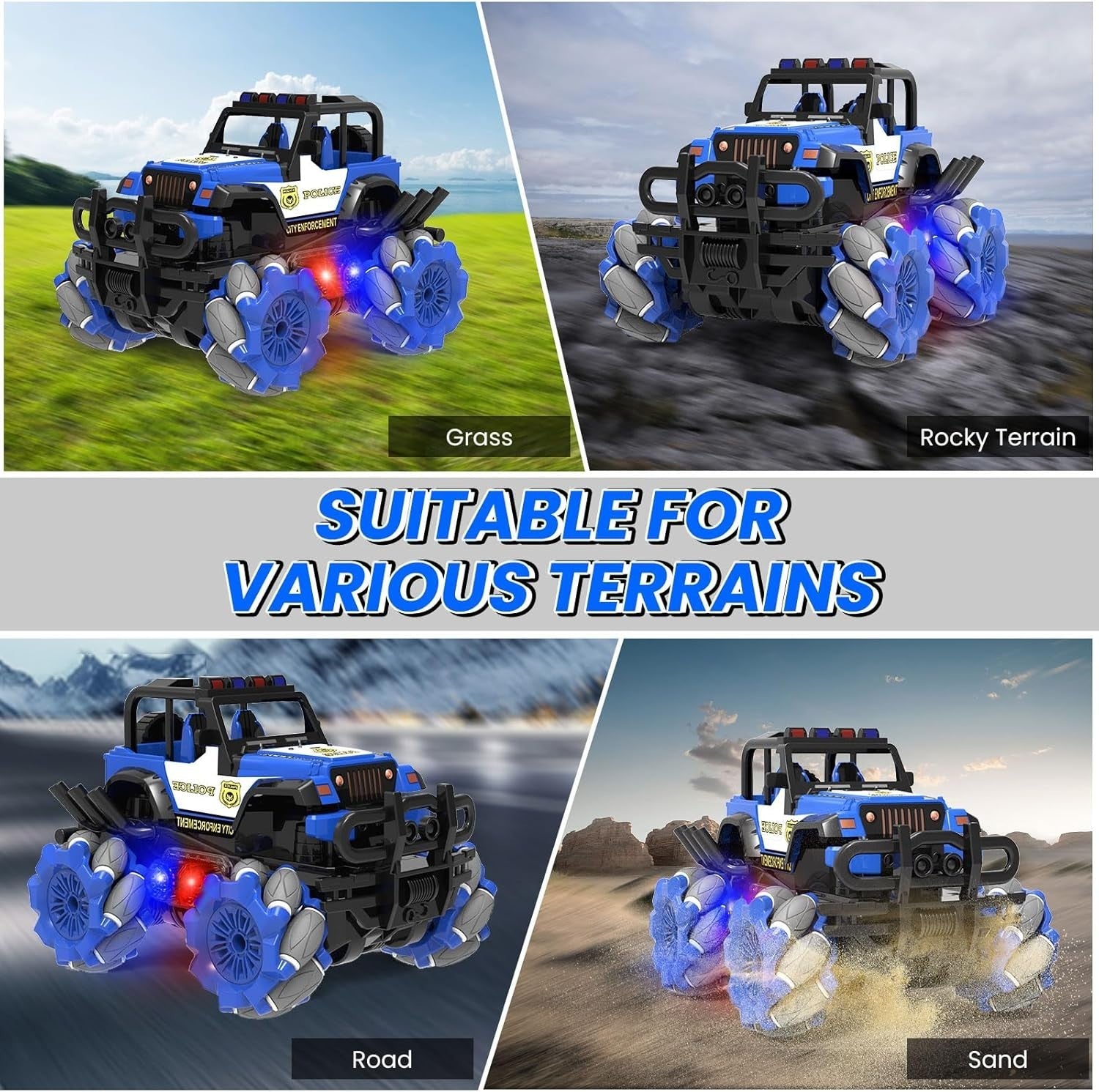 RC Car Remote Control Truck 360° Stunt Drift Toy LED Light All Terrain Gift Kids