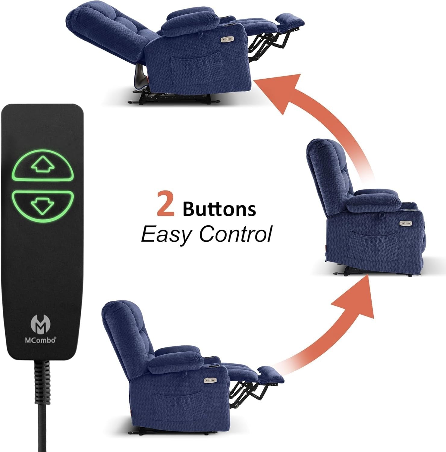 Zero Gravity Electric Recliner Chair Heat Massage Cup Holders Extended Footrest