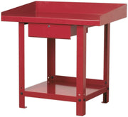 Steel Workbench 1m with Lockable Drawer 600kg Capacity Heavy Duty Red