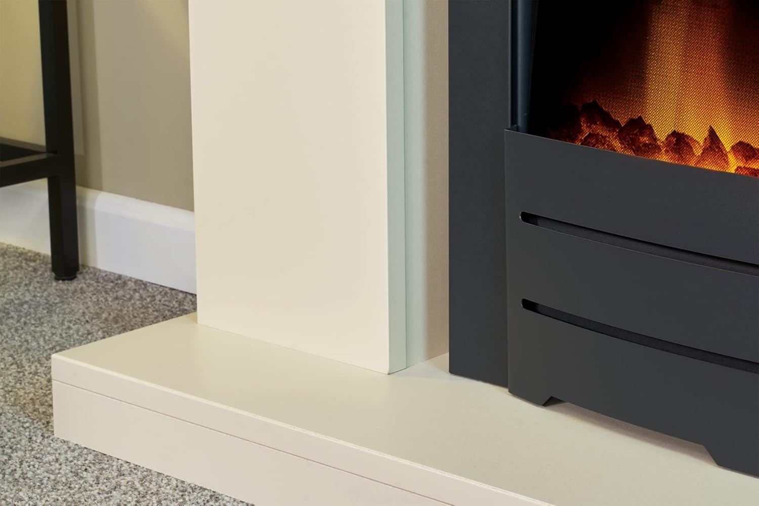 39" Stone Effect Electric Fireplace Wall Mount Heater LED Flame 1-2kW