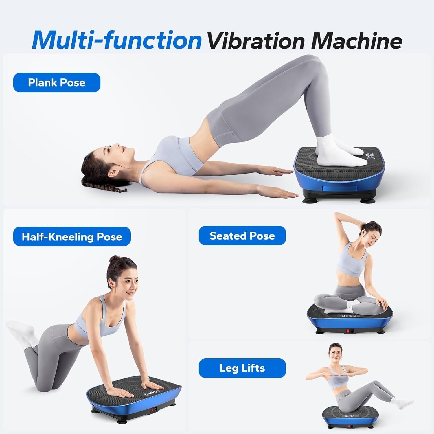 Quiet Vibration Plate Exercise Machine Bluetooth 10 Speeds Home Trainer