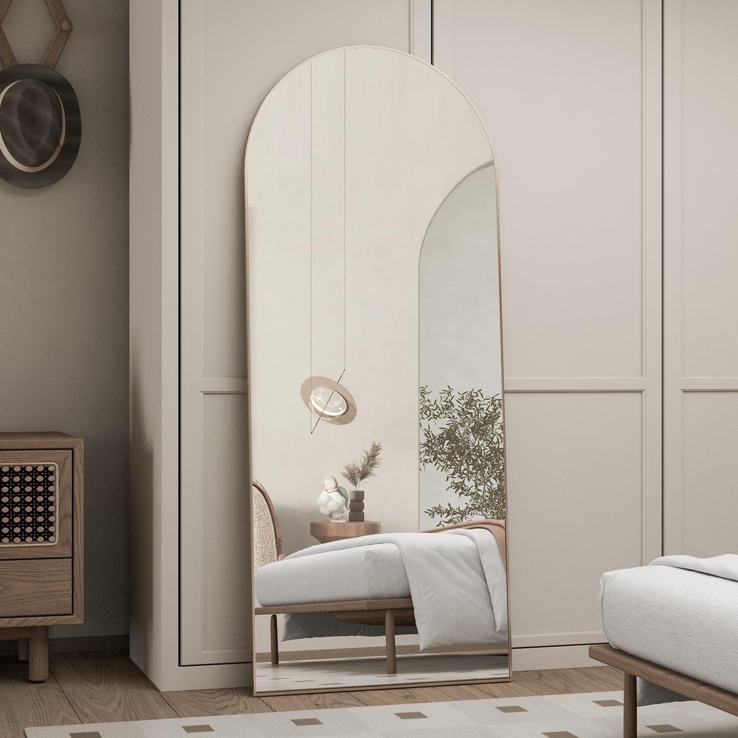 Gold Arch Full Length Mirror 165x60cm Floor Standing Wall Leaning