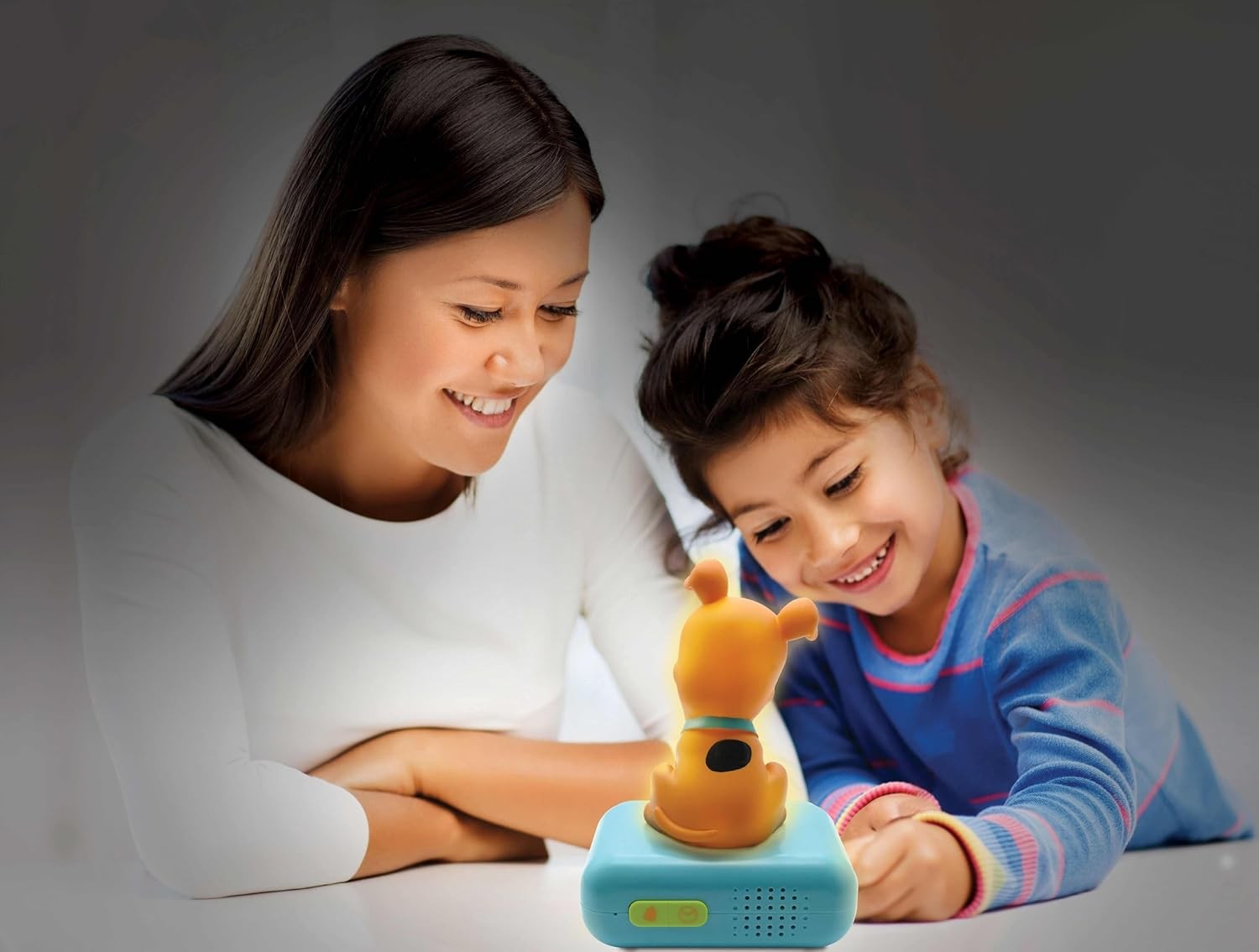 Kids Dog Alarm Clock Night Light LCD Snooze Sound Effects Brown Green
