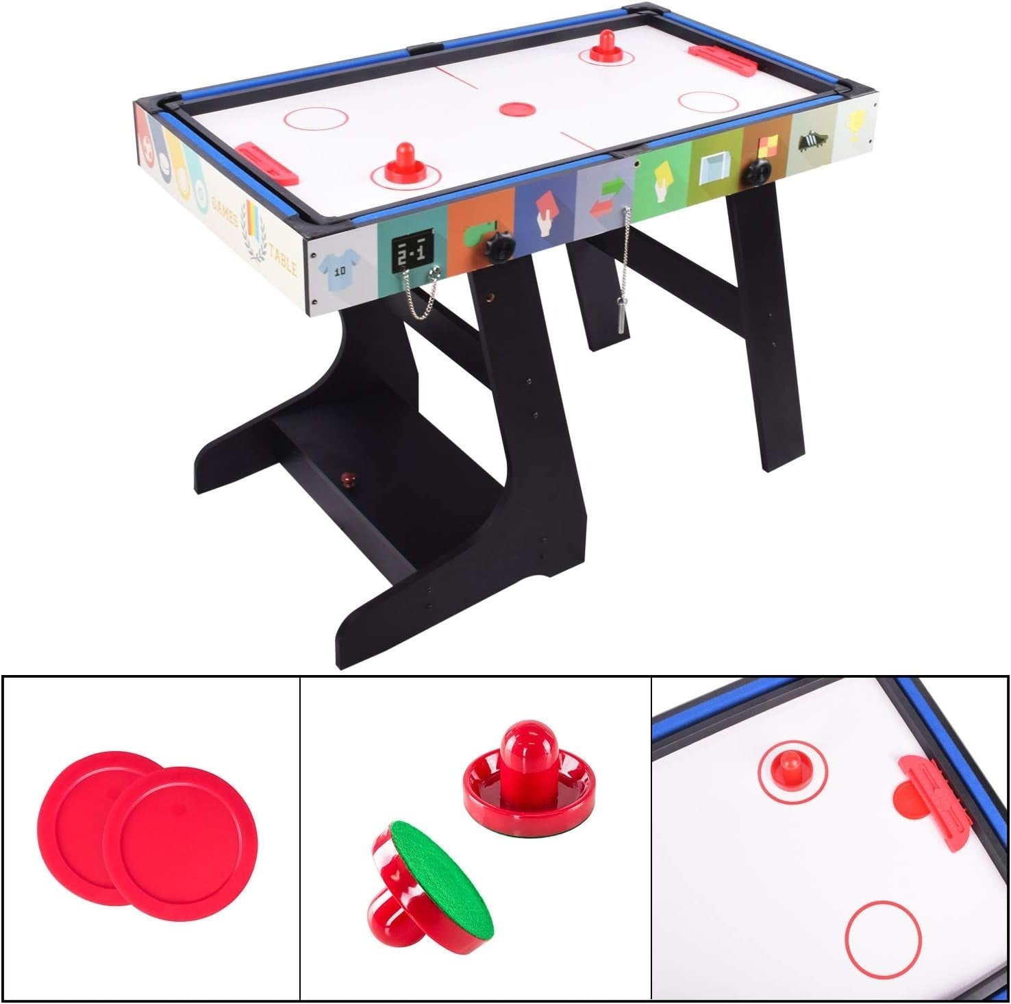 4ft Folding Multi Game Table Pool Foosball Hockey Tennis Set