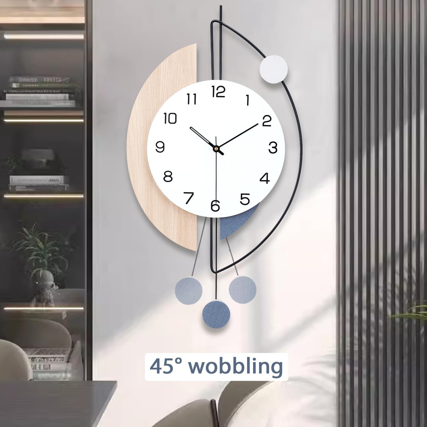 Large Modern Pendulum Wall Clock 36×72cm Silent Quartz Hanging Decor for Living