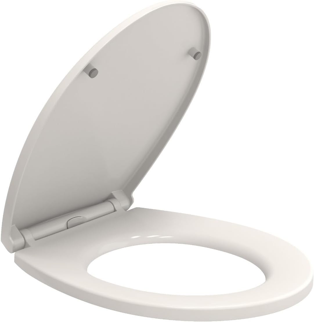 Soft Close Oval Toilet Seat Heavy Duty UF Quick Release White Standard
